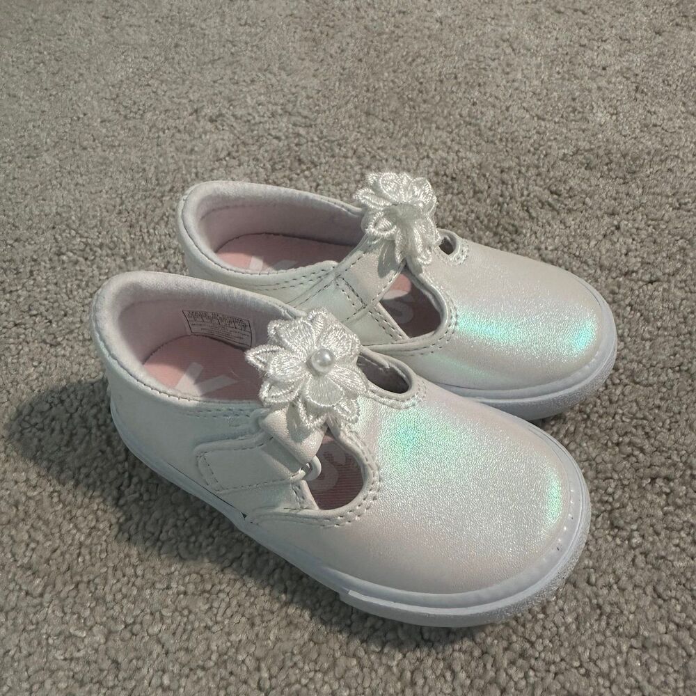 Keds Daphne shimmer white sneaker Velcro baby toddler girl size 5 NWOT